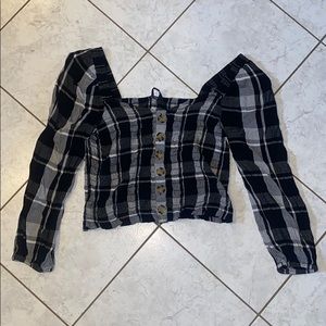 AE Cropped Off the Shoulder Long Sleeve